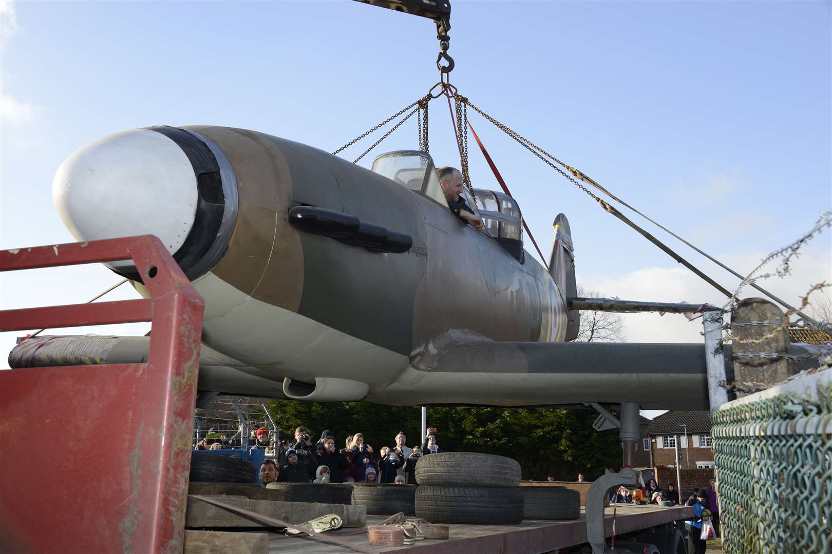 The Boulton Paul Defiant replica Second World War plane - in its new home in Hawkinge.