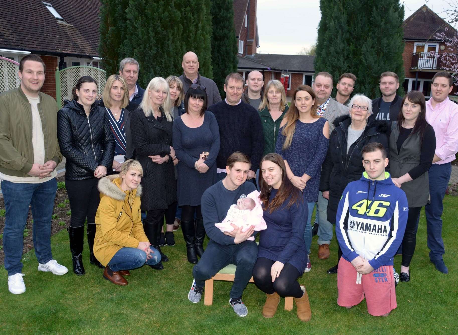 Florence Brockman with her family at Demelza House