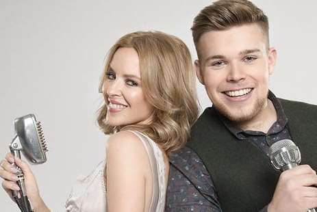 Jamie Johnson with mentor Kylie Minogue