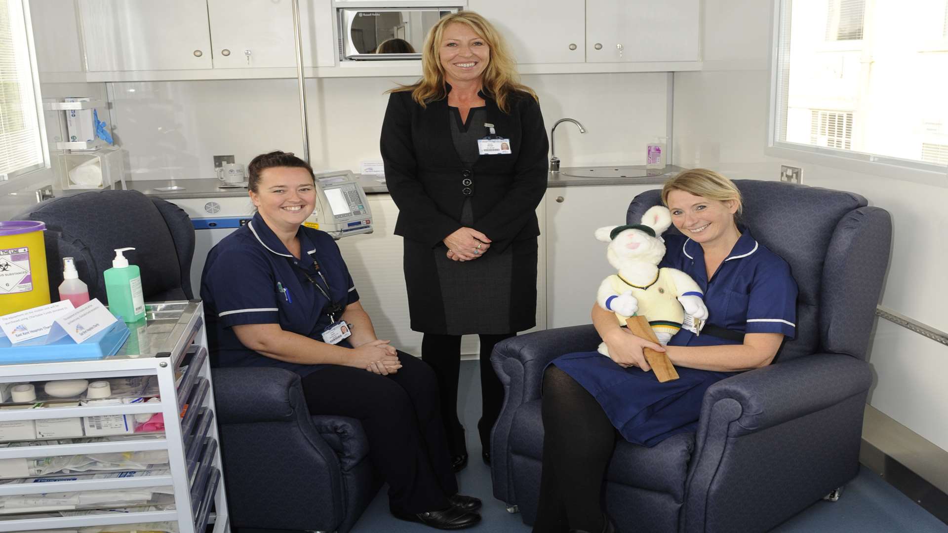 The interior of the mobile chemotherapy unit