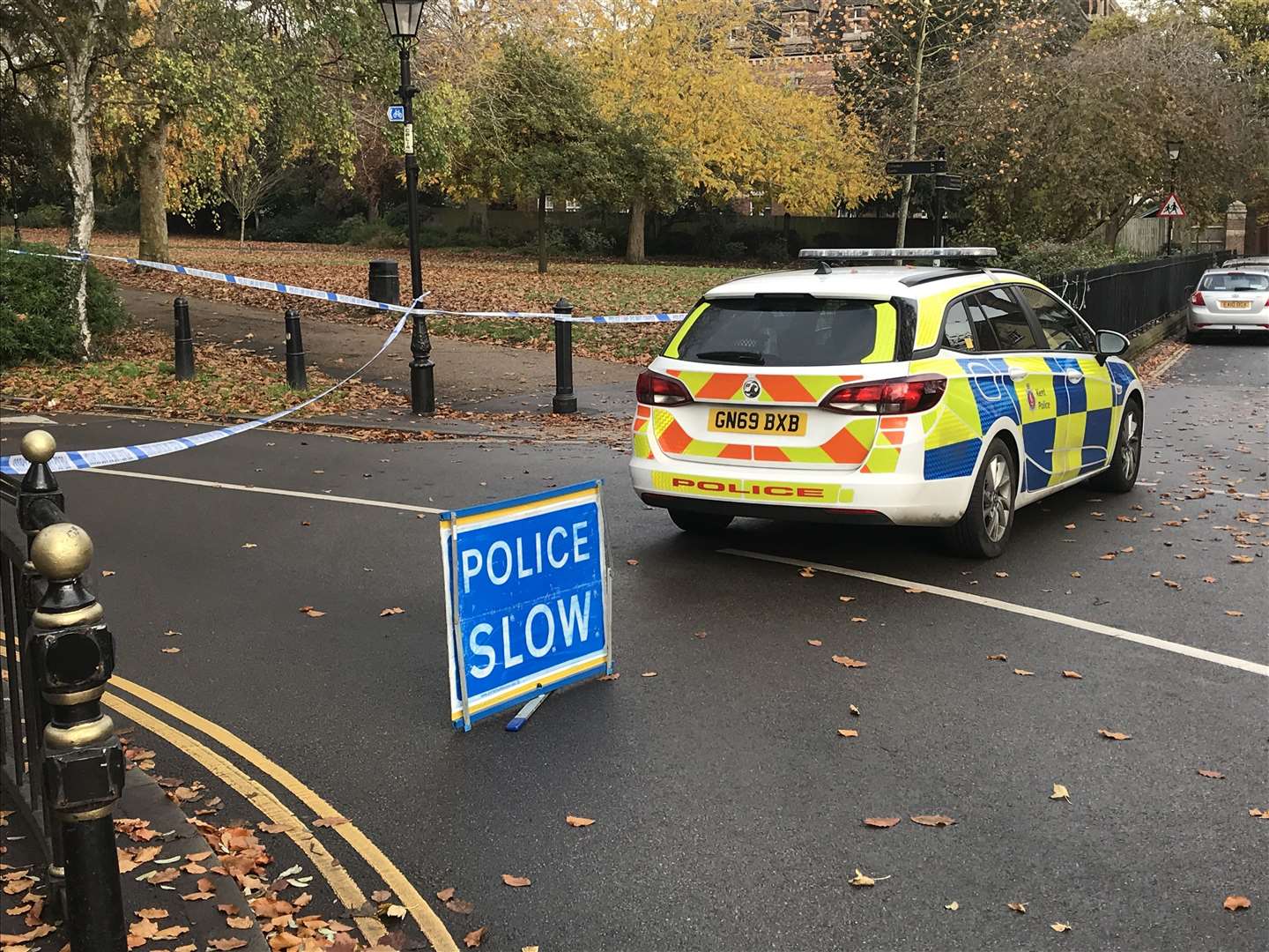 Police cordon at The Vines on the junction with Crow Lane, Rochester (22482314)