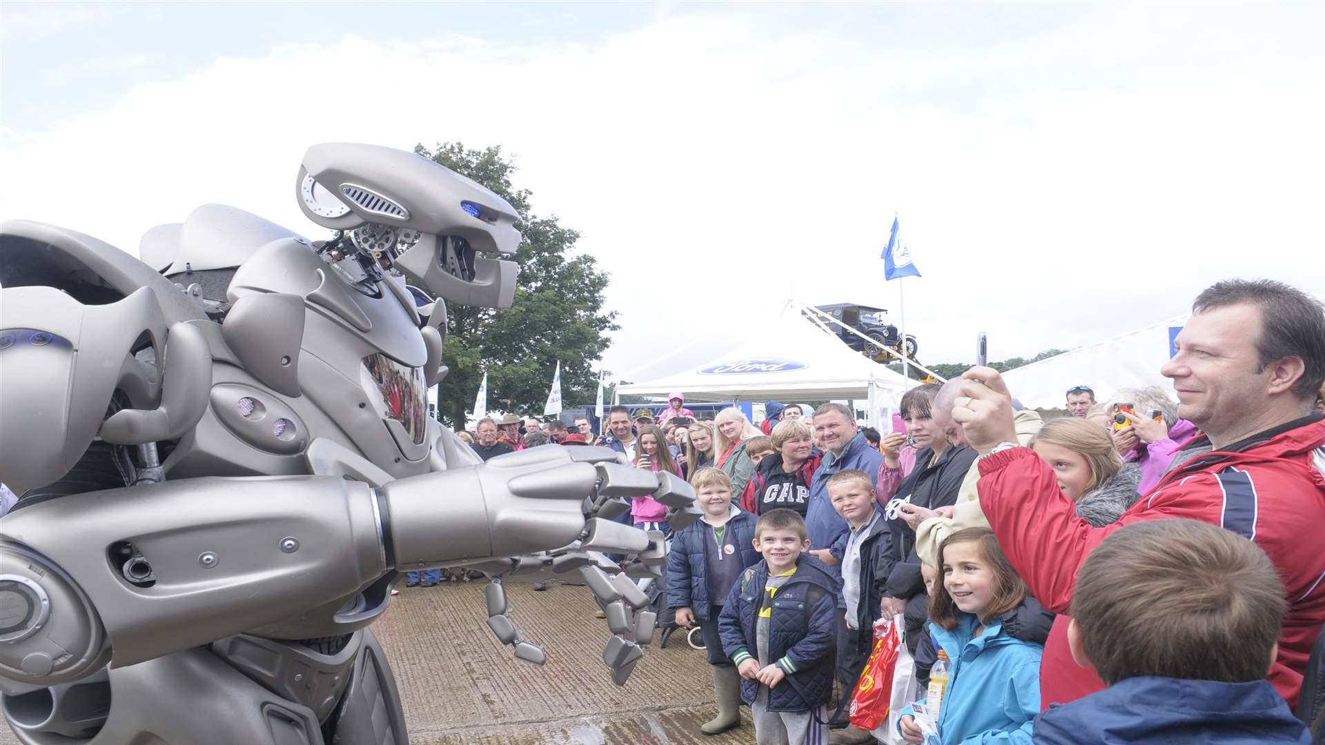 Crowd pleaser Titan the robot...pleasing the crowd