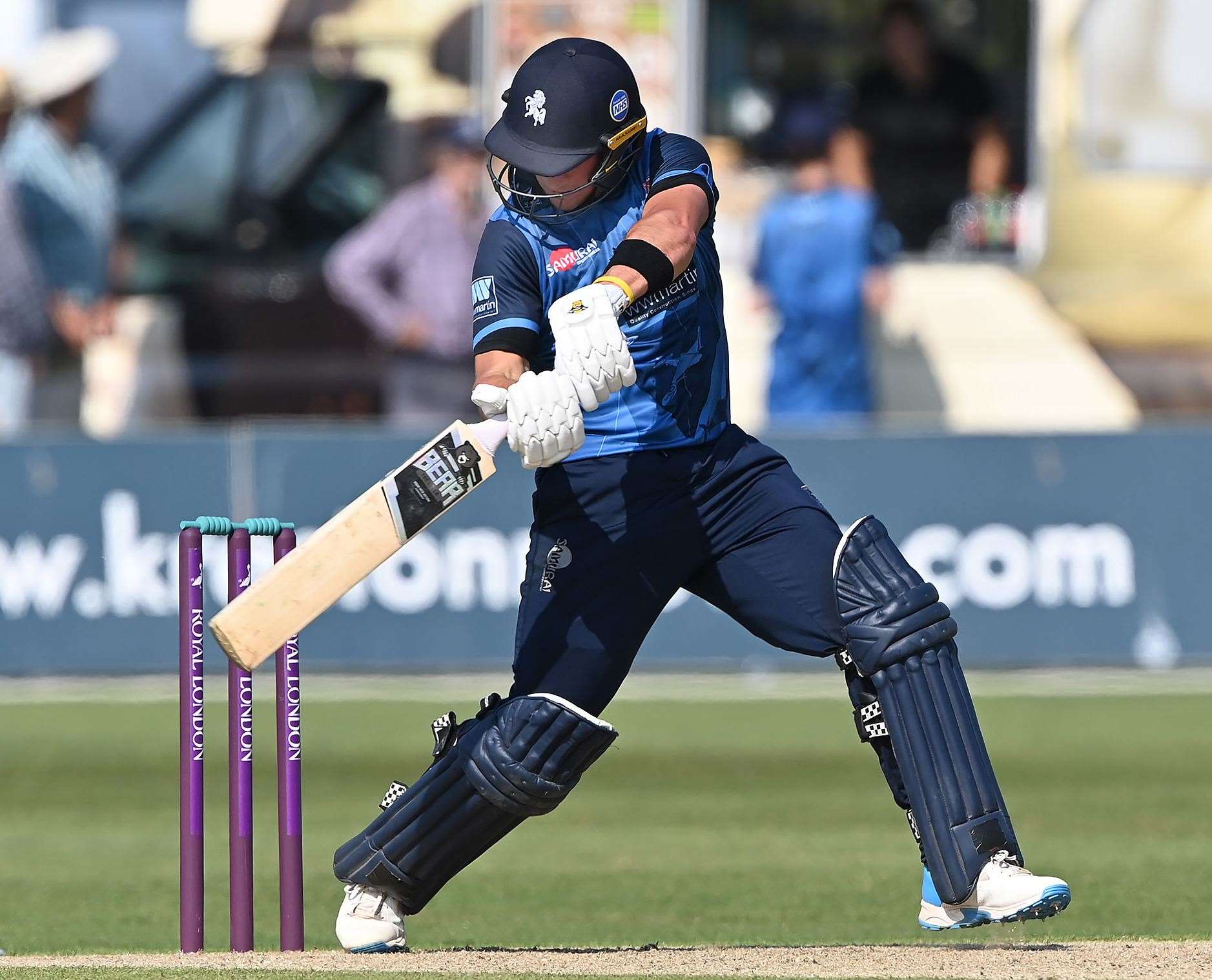 Harry Finch during a Royal London One-Day Cup game in 2021 against Durham at Beckenham. Picture: Keith Gillard