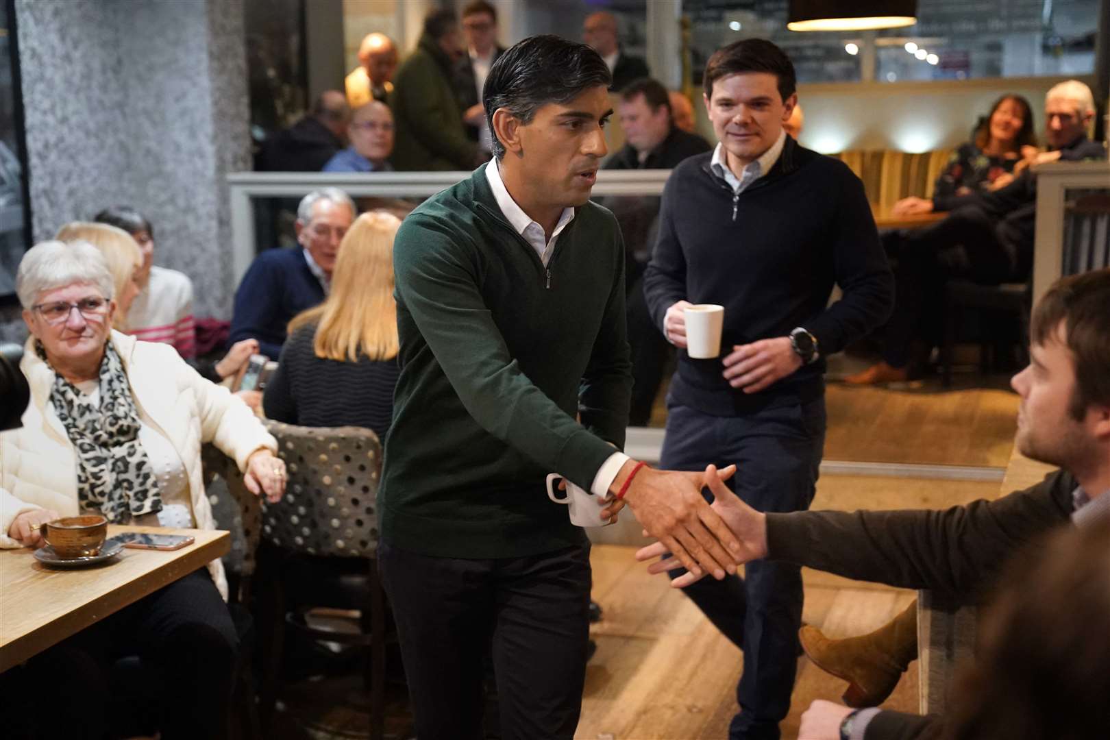 Prime Minister Rishi Sunak at La Dolce Vita in Marple, Stockport (Jacob King/PA)