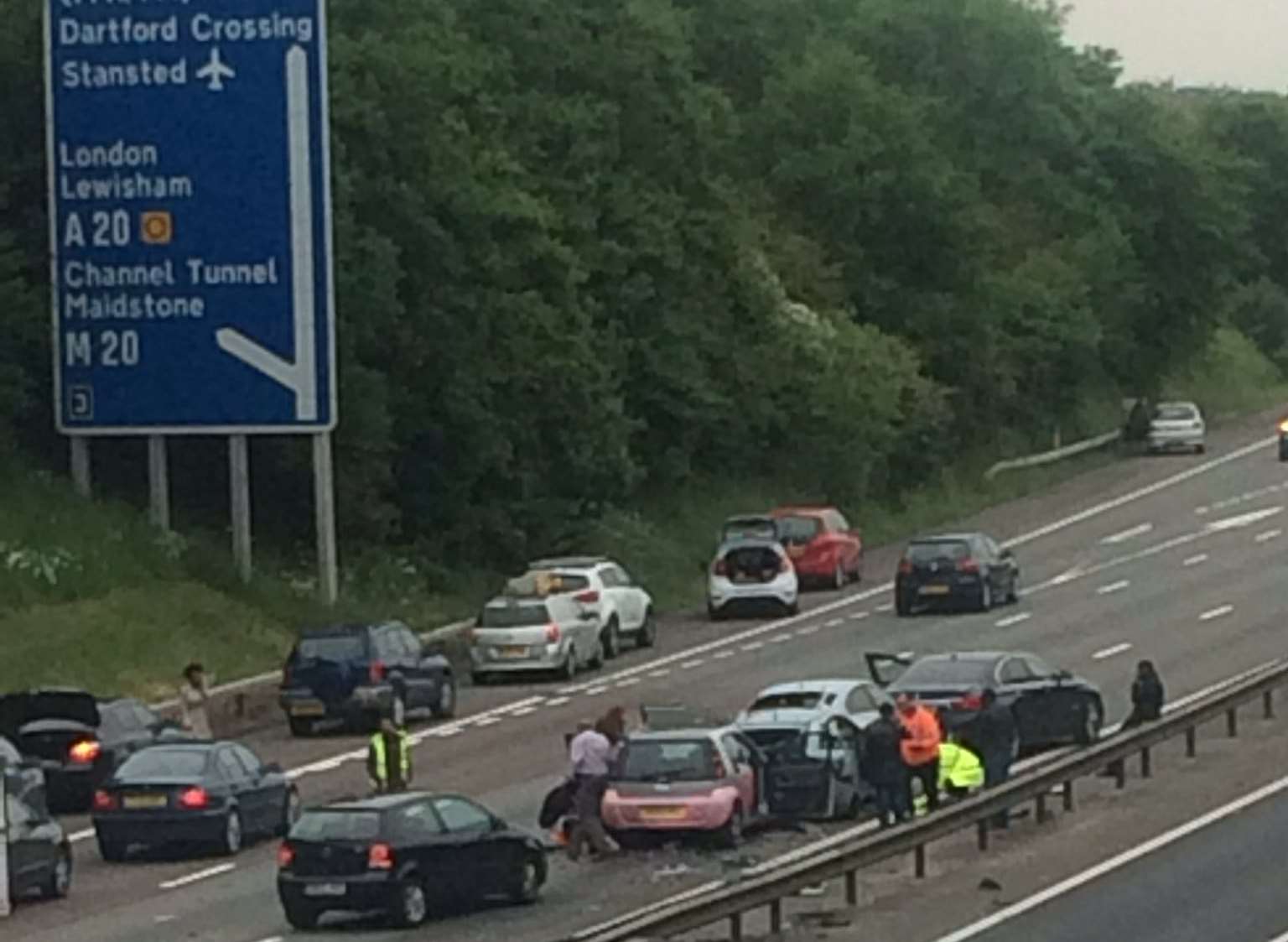 The crash on the M25