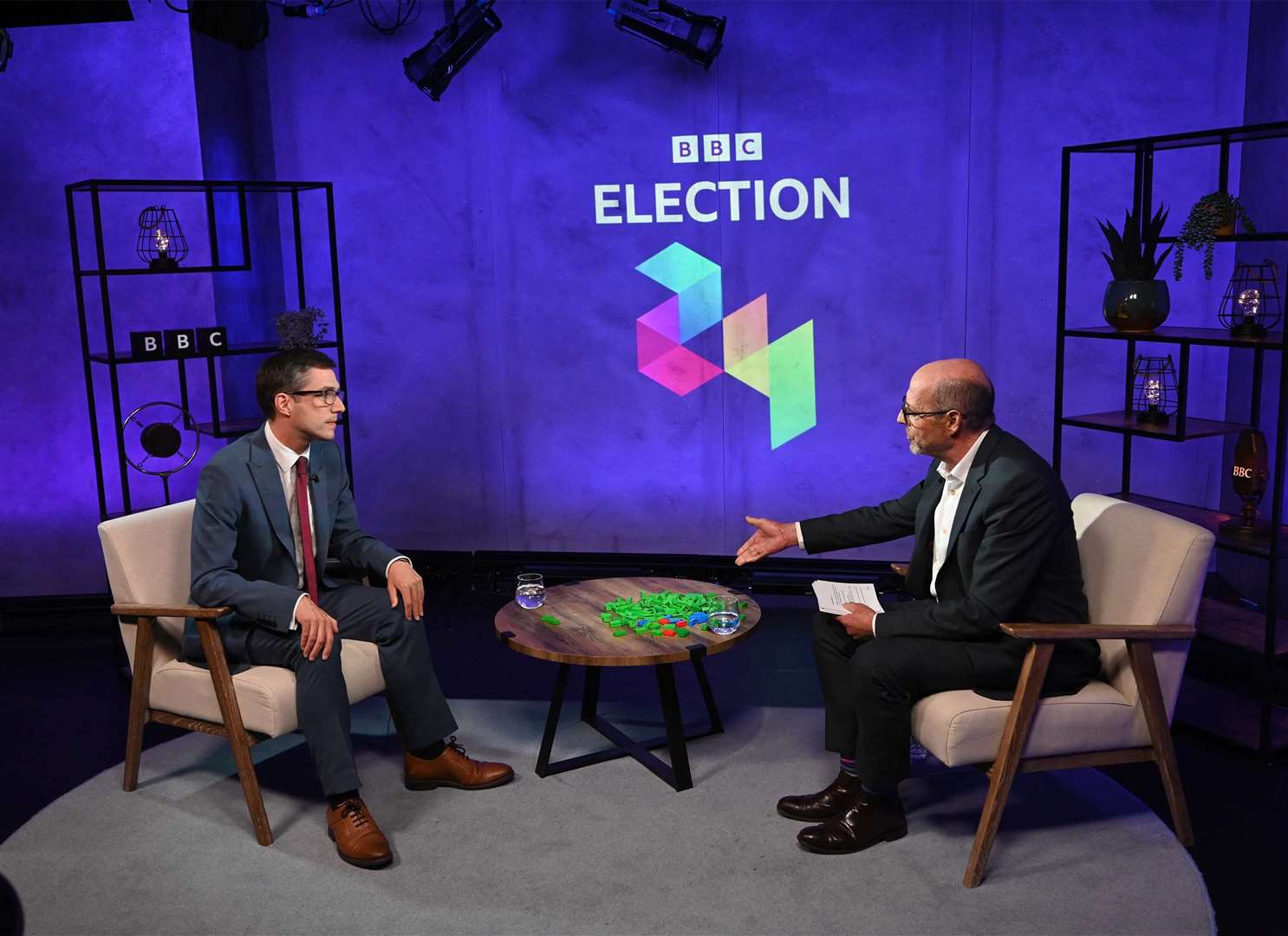 Green Party co-leader Adrian Ramsay interviewed by BBC’s Nick Robinson (Jeff Overs/BBC/PA)