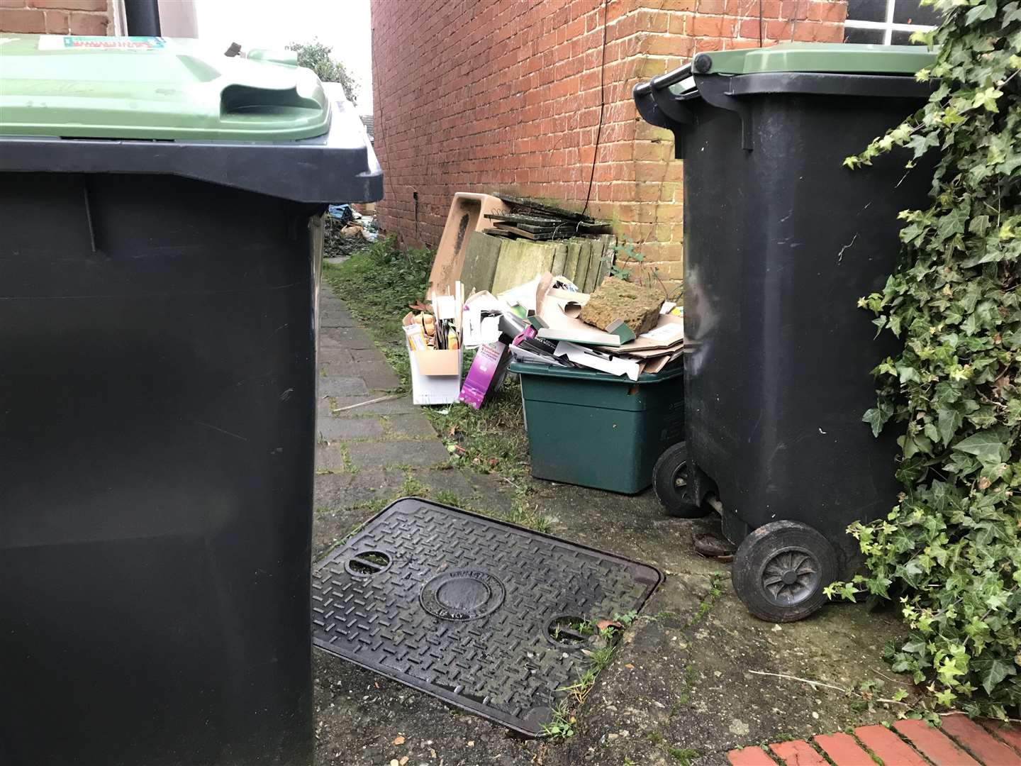 Rubbish was left outside for weeks
