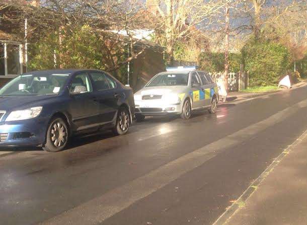 Police at the property in Grange Road, Tenterden