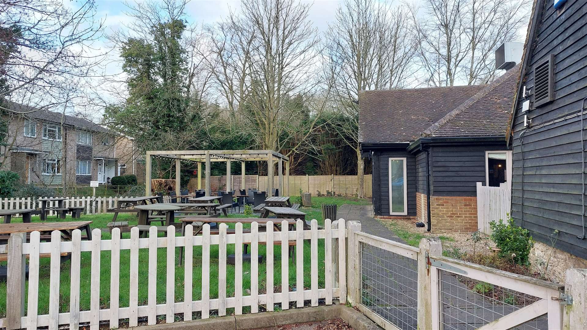 A new pergola and festoon lighting could be added to the restaurant's back garden