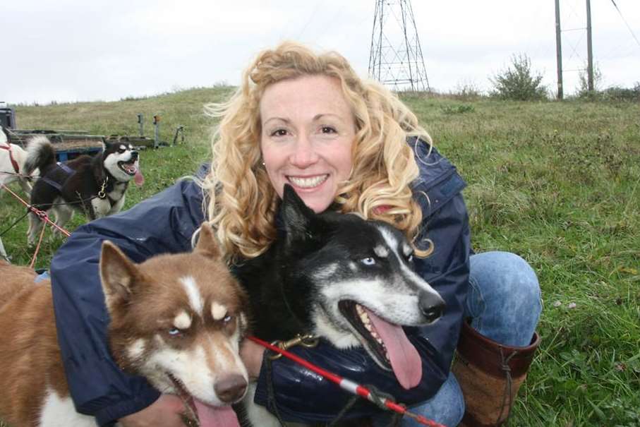 Suka and Koko with television presenter Kaddy Lee-Preston