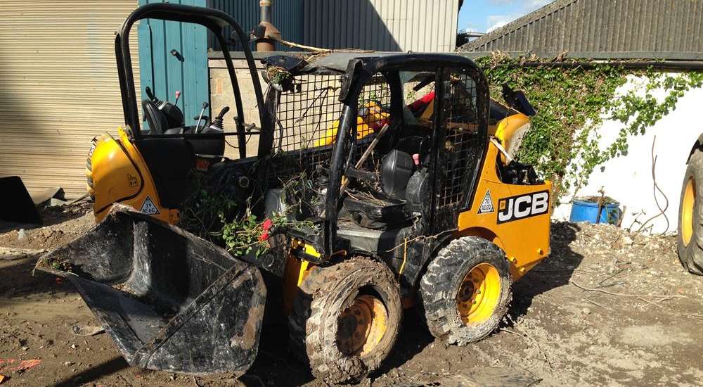 A reward of £10,000 was offered after expensive machinery was stolen