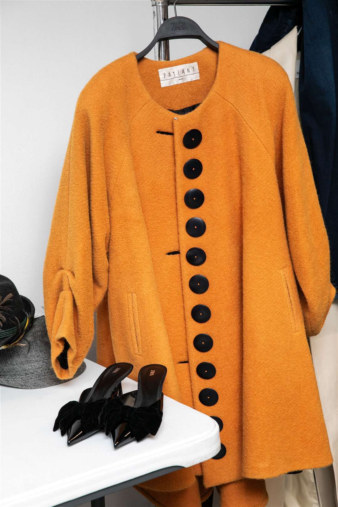 A Pallant coat and shoes ready backstage at the Style for Change, Oxfam x Vinted Fashion Show (Gabi Torres/Oxfam/PA)