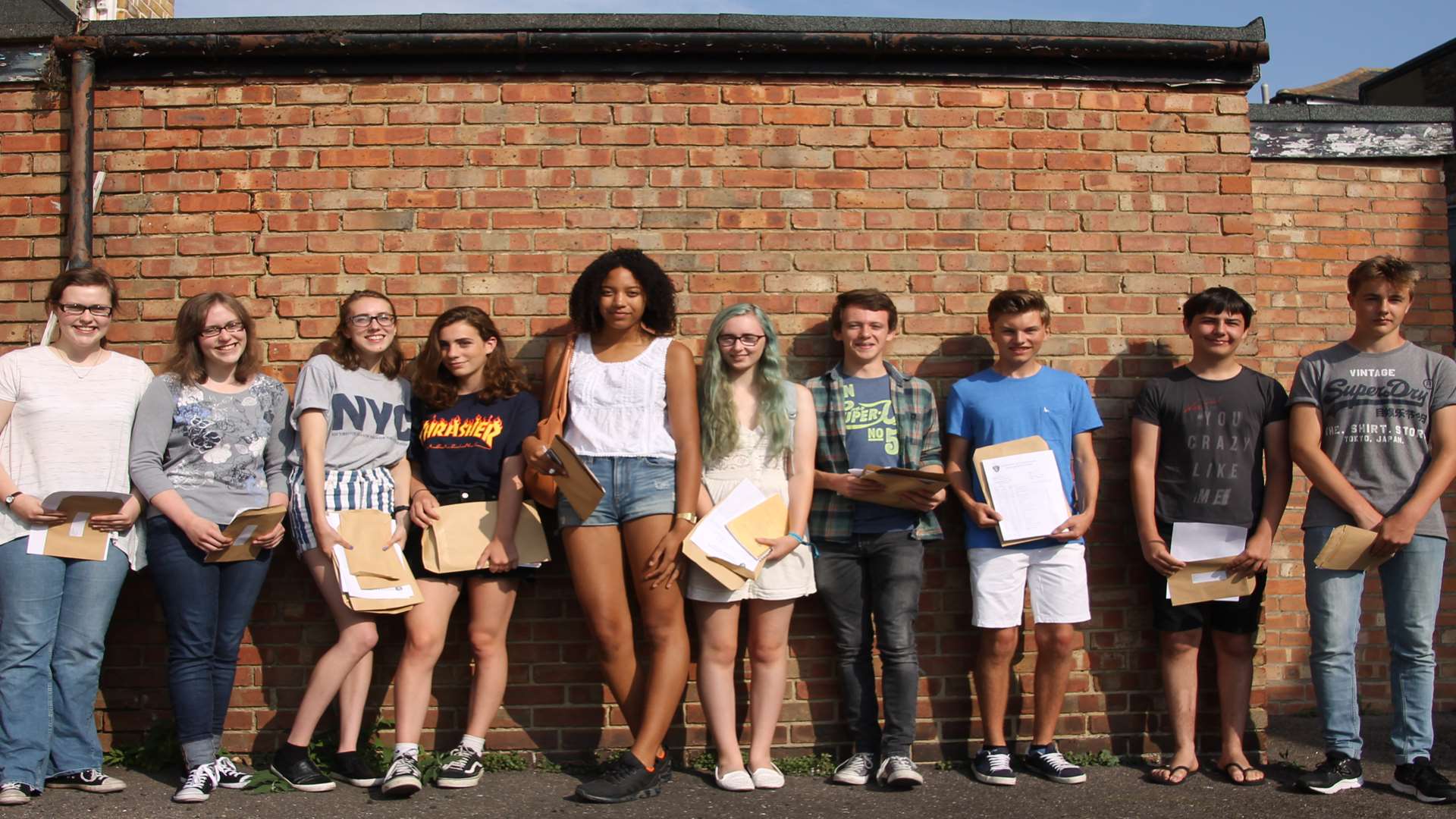 Some of the pupils at Chatham and Clarendon Grammar School in Ramsgate who achieved great GCSE results