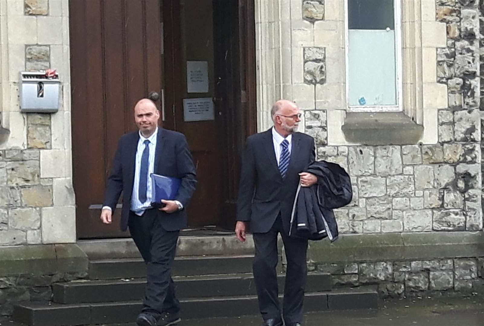 Richard Webb on the left leaves court (1331137)