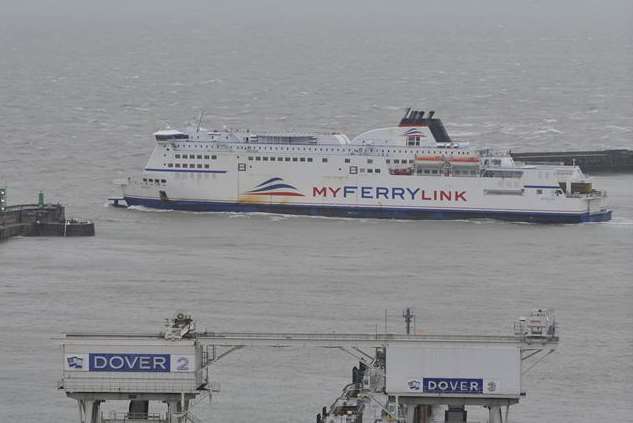 MyFerryLink leaving the Port of Dover