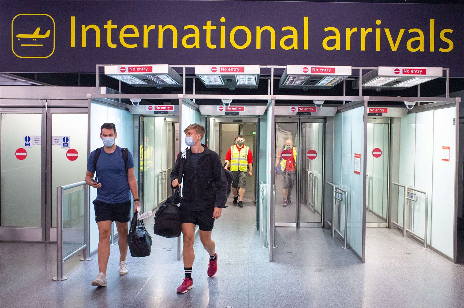 Passengers arriving at Gatwick Airport from Spain after the announcement (Dominic Lipinski/PA)