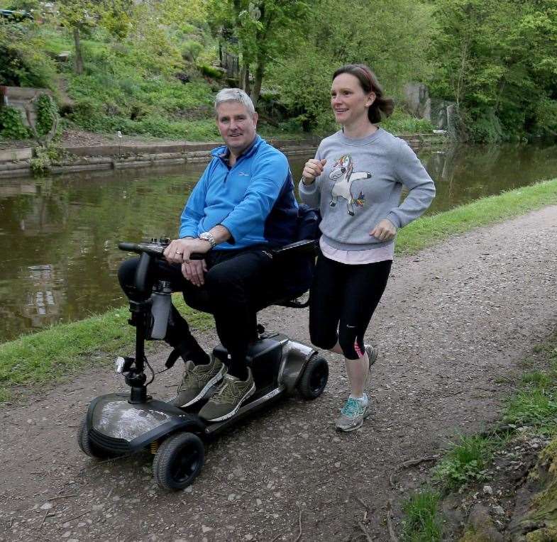 Mrs Igglesden joins her husband by jogging. Picture: Professional Cricketers' Trust