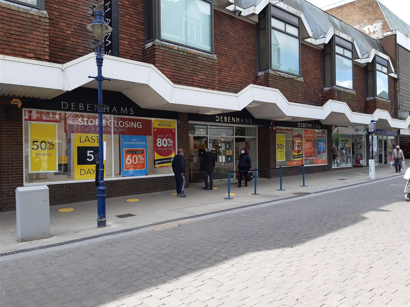 Shoppers queued as Debenhams counts down to its final day