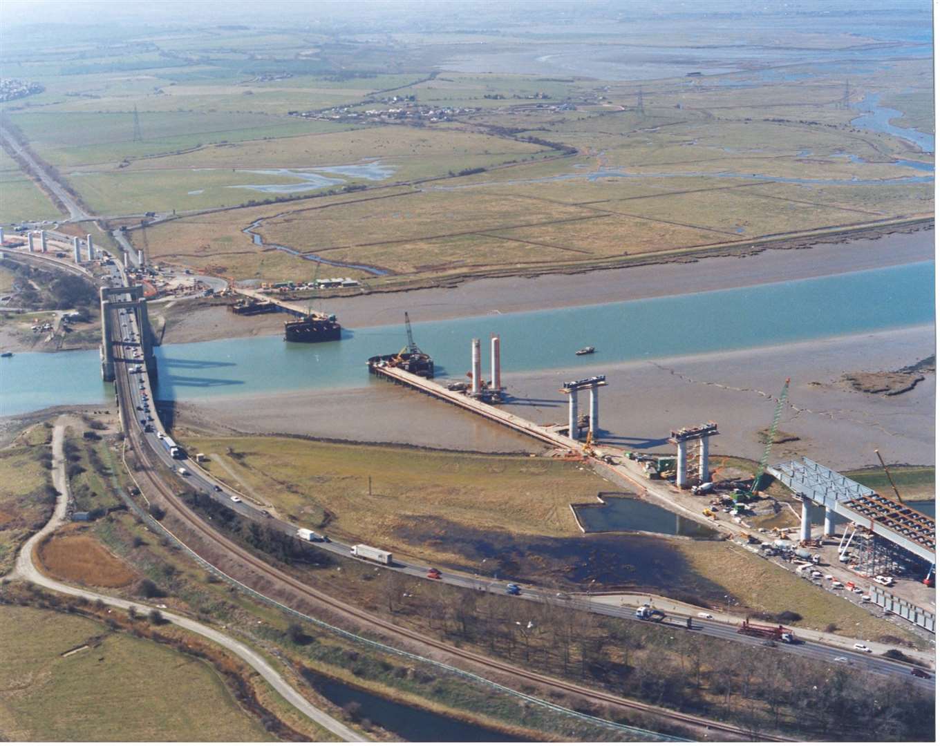 Aerial photographs showing progress of the Second Swale Crossing works taken in March 2005.