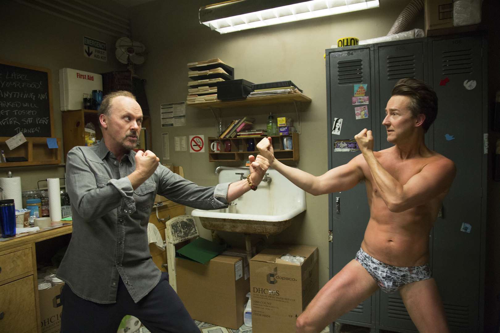 Michael Keaton and Edward Norton, in Birdman. Picture: PA Photo/Handout/Fox UK/Alison Rosa