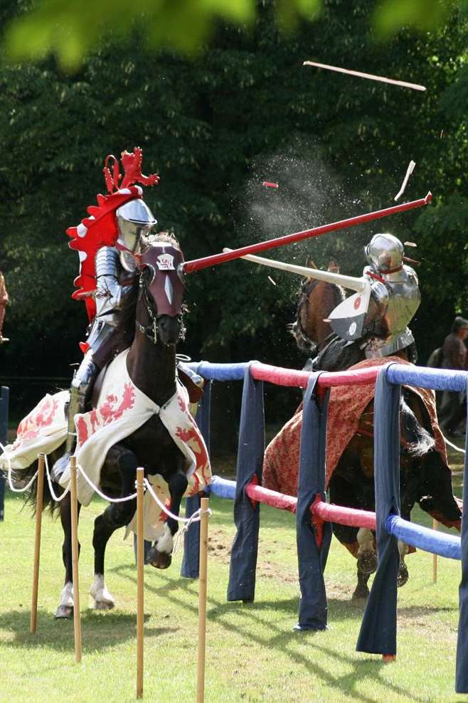 Medieval jousting at Bodium Castle.