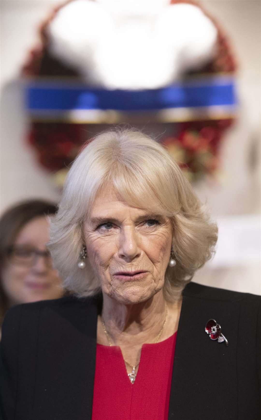 The Duchess of Cornwall during a visit to open the new facilities at the Poppy Factory in Richmond, south west London (Geoff Pugh/Daily Telegraph/PA)