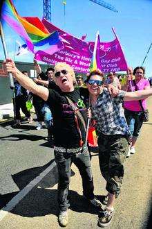 Celebrations at the 2009 Thanet Pride festival on Margate seafront