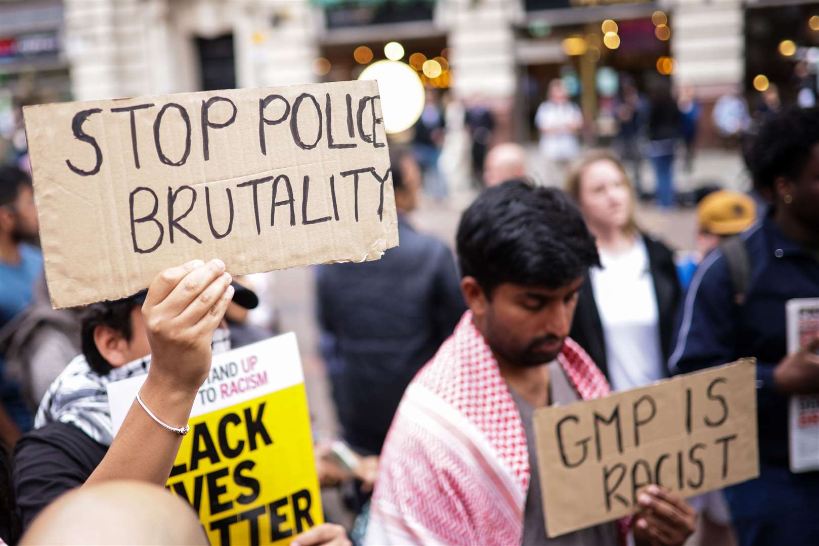 A Stand Up To Racism demonstration in Manchester (James Speakman/PA)