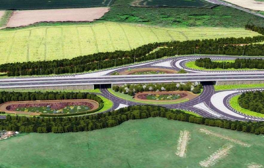 How the new Stockbury roundabout could look from Oad Street