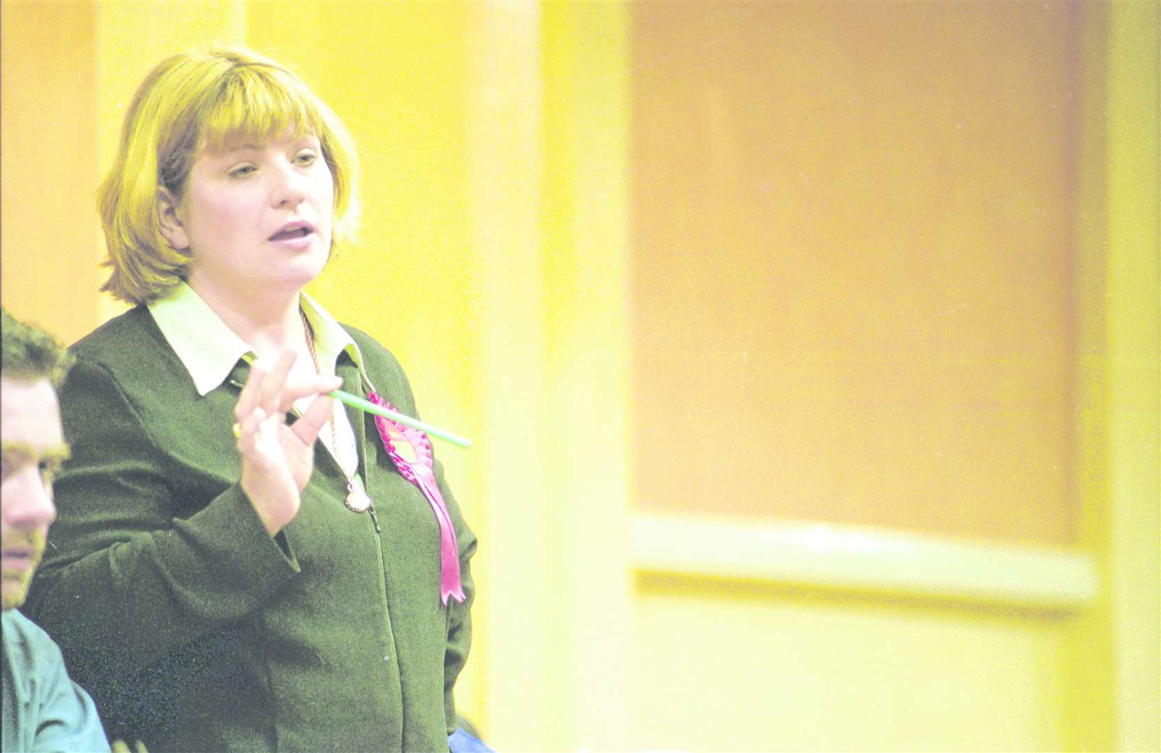 Then: Emily Thornberry on the hustings during the 2001 General Election campaign in Canterbury