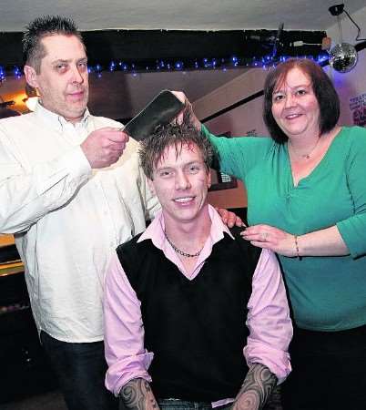 Landlord Bill Andrews, Kirk Wyatt and Landlady Annie Cuthbertson.