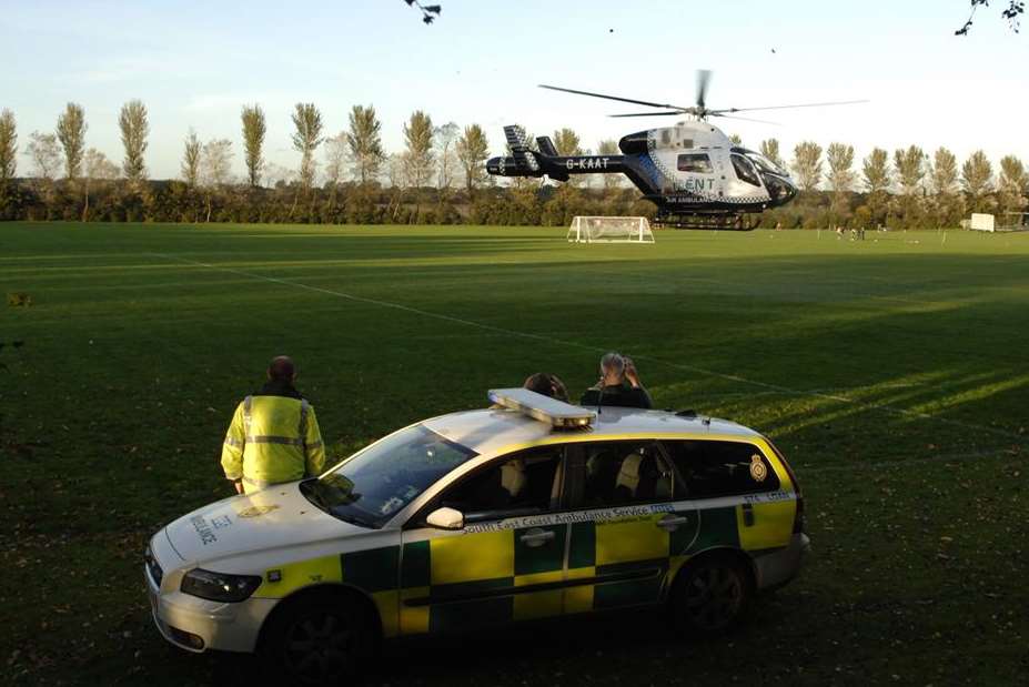 The scene at Park Wood recreation ground at the University of Kent in Canterbury