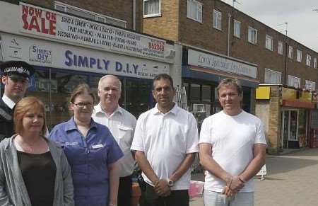 PC Mark Pearson with people from the Admirals Walk Community Partnership. Picture: PETER STILL