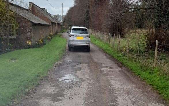 Church Lane, Hothfield, where the Nine Oaks Vineyard is. Submitted picture for Ashford Borough Council