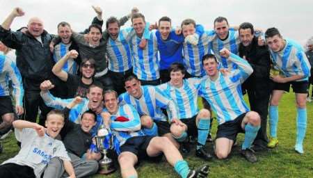 Rose & Crown celebrate their Senior Cup win