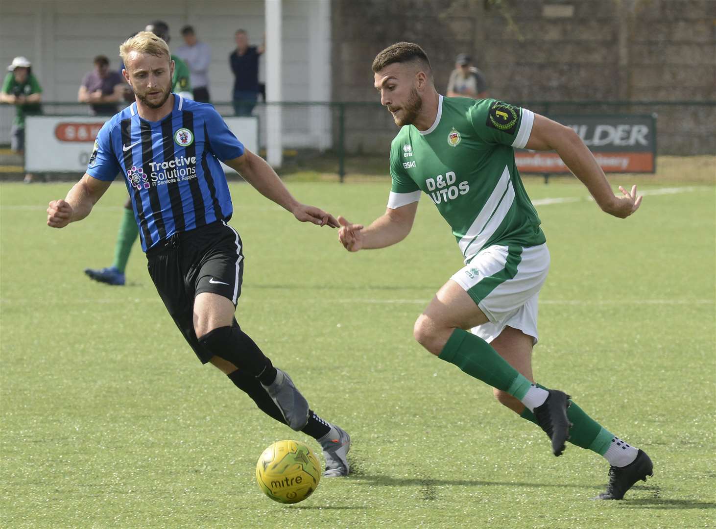 Jake McIntyre gets Ashford moving against Burgess Hill Picture: Paul Amos