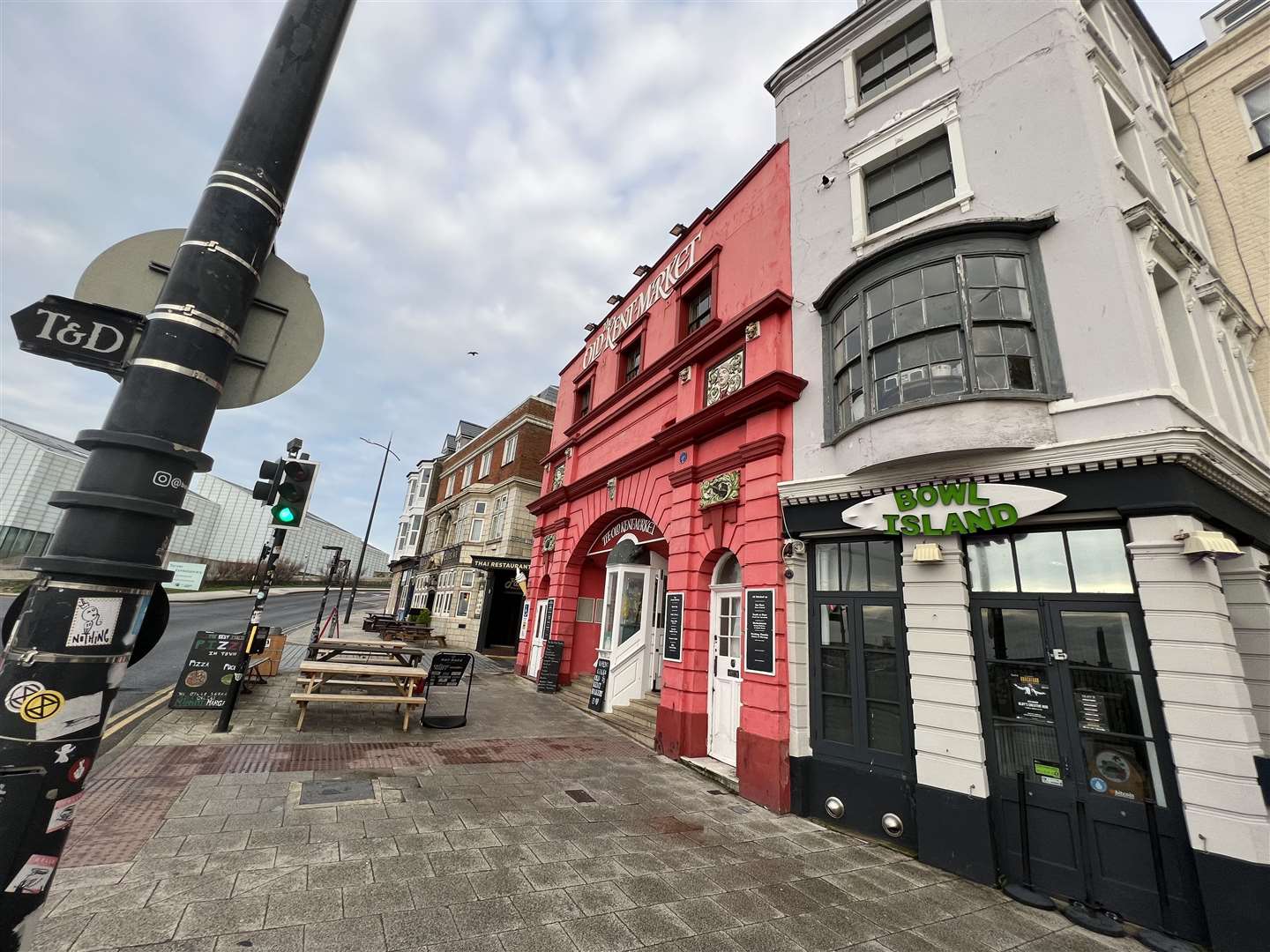 The Old Kent Market is opposite the Turner Contemporary