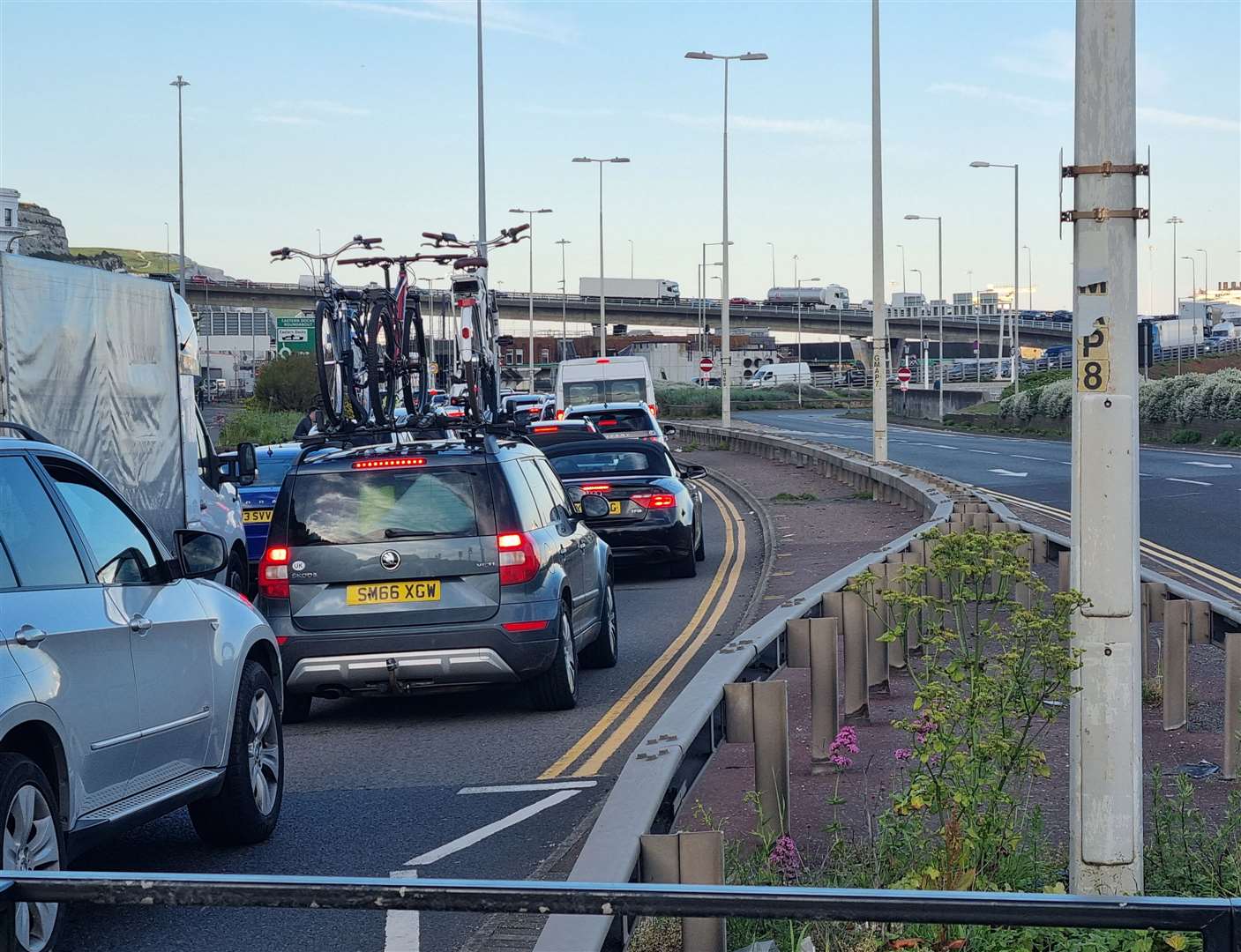 Roads in Dover are still at a standstill owing to the ferry delays late into the evening. Photo: Paul McMullan