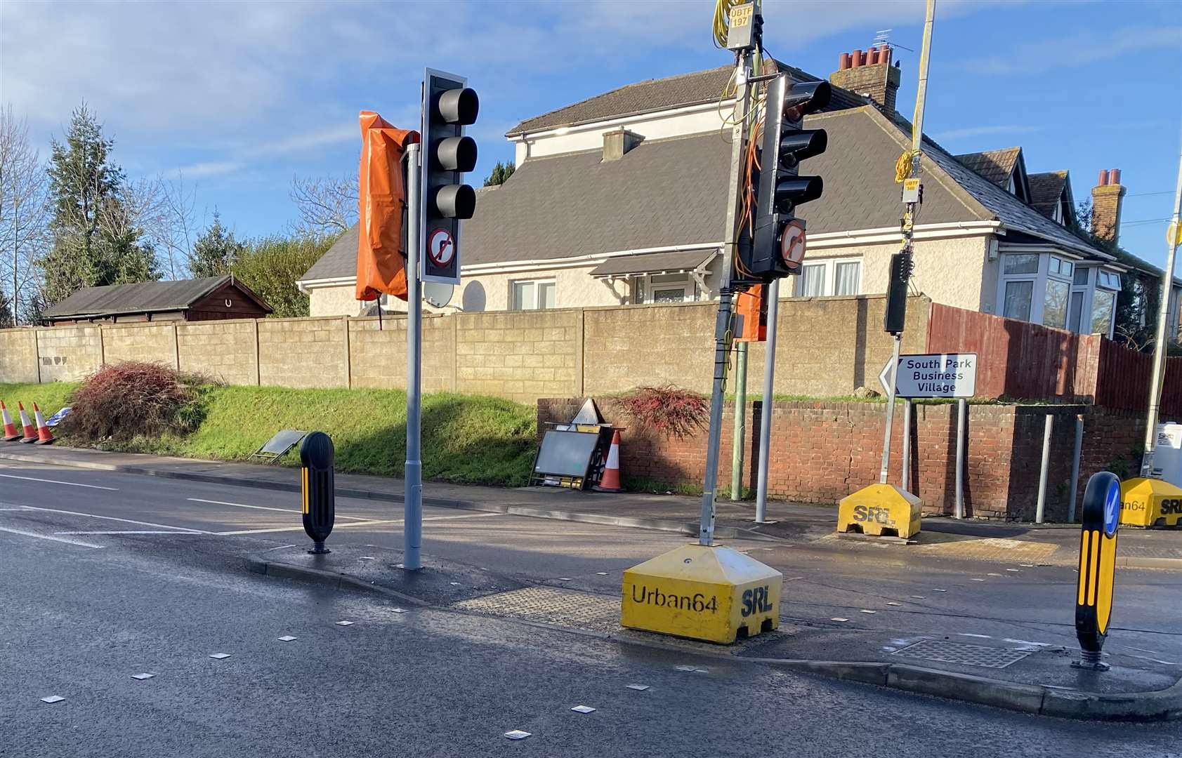 The junction to Armstrong Road in Maidstone