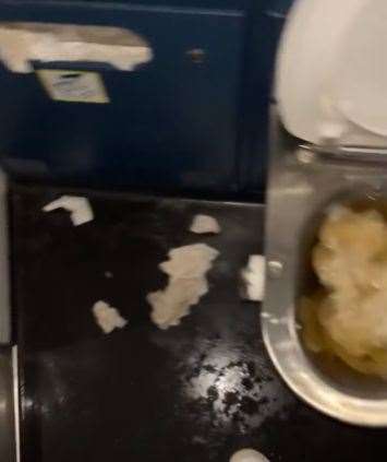 The toilets on the stranded Eurostar train. Pic: Carys Redington