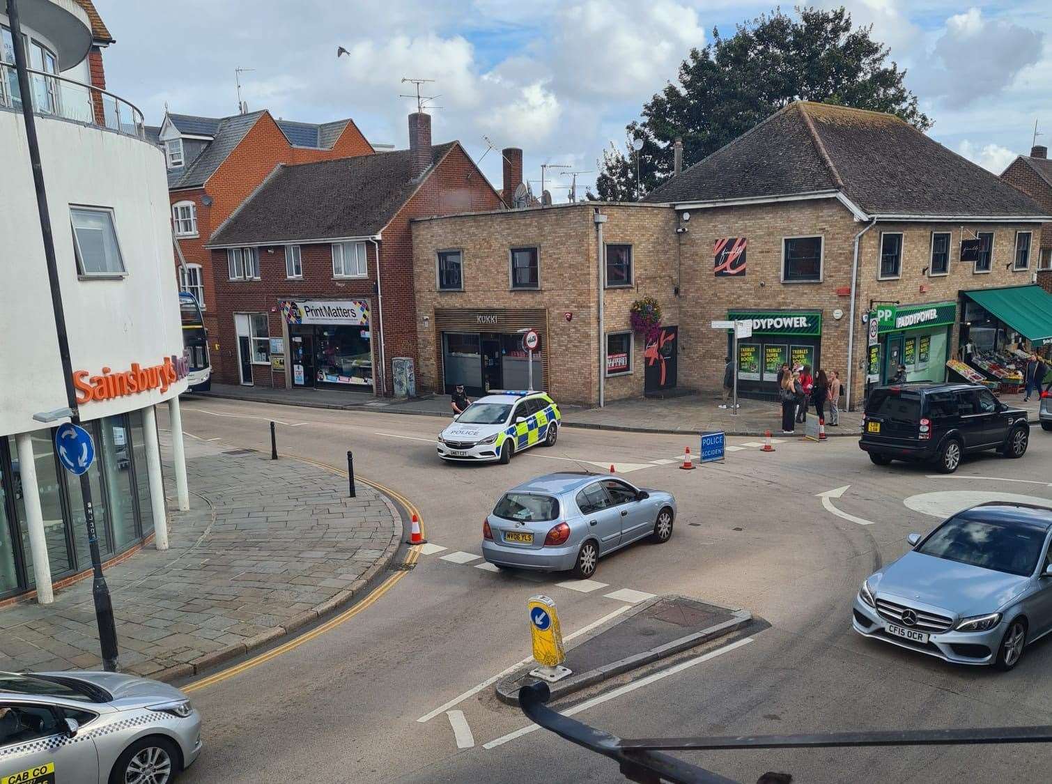 Police have closed off Station Road West in Canterbury