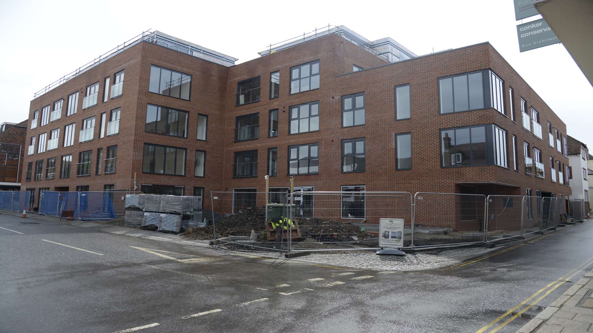 The development in Beer Cart Lane, Canterbury, nearing completion