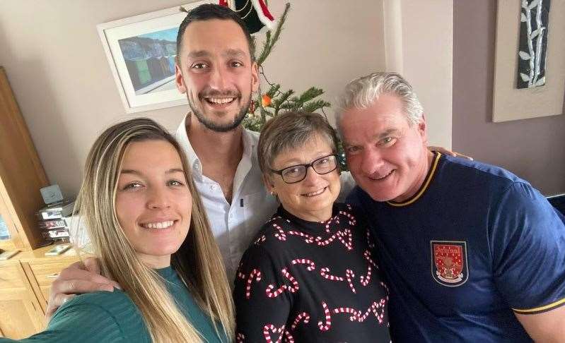 Rich Martin has had the support of his family. Left to right: Partner Lauren Hine, Rich, his mum Sue and his dad Frank