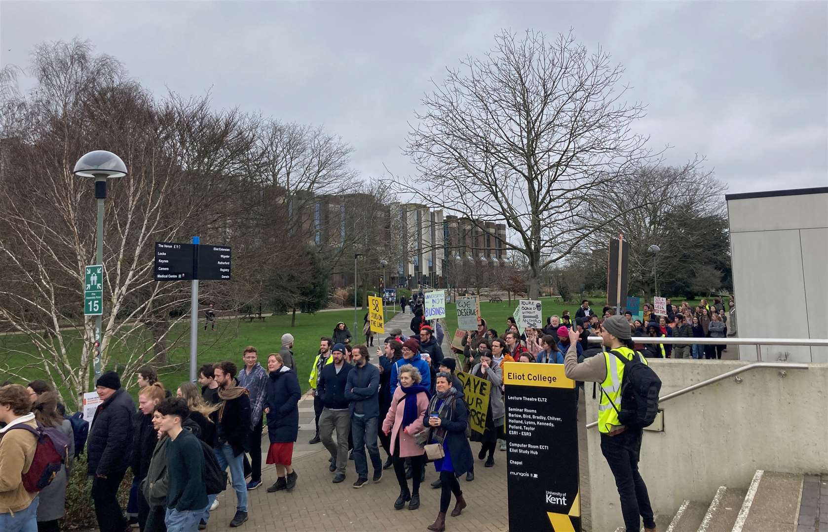 University of Kent students and staff protests over proposed course cuts and job losses