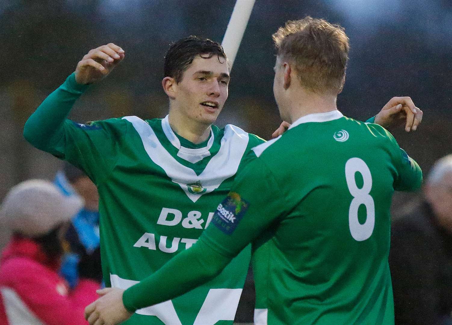 Max Watters celebrates a goal for Ashford Picture: Andy Jones