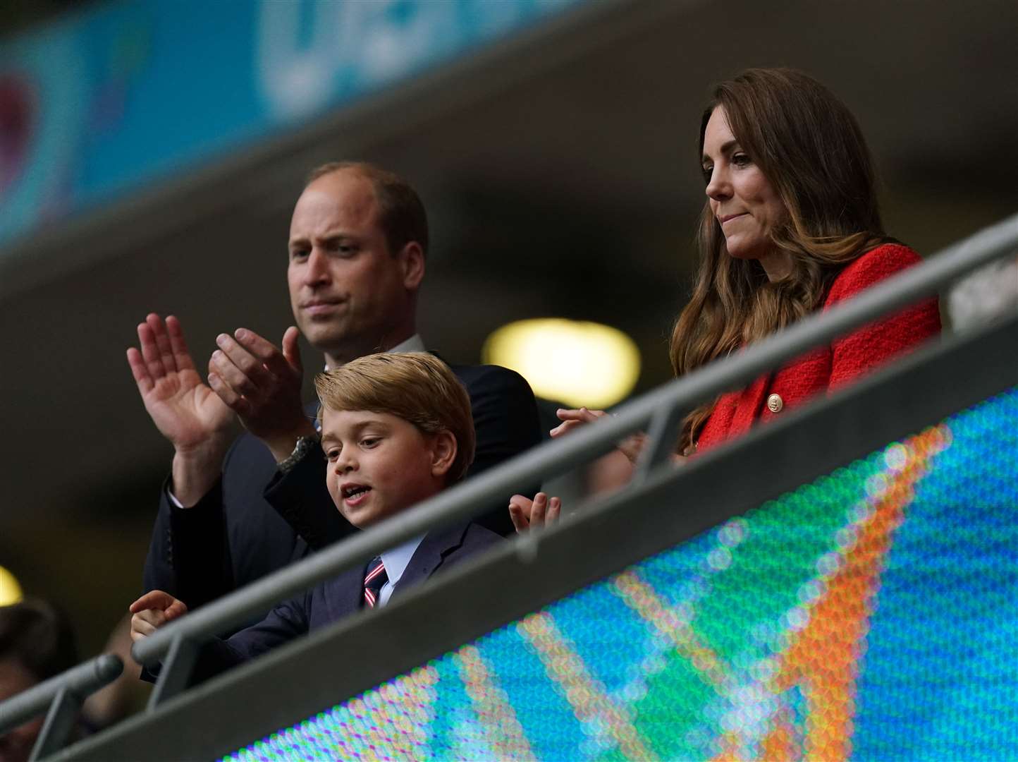 Prince George, with the Cambridges, watching the England match (Mike Egerton/PA)