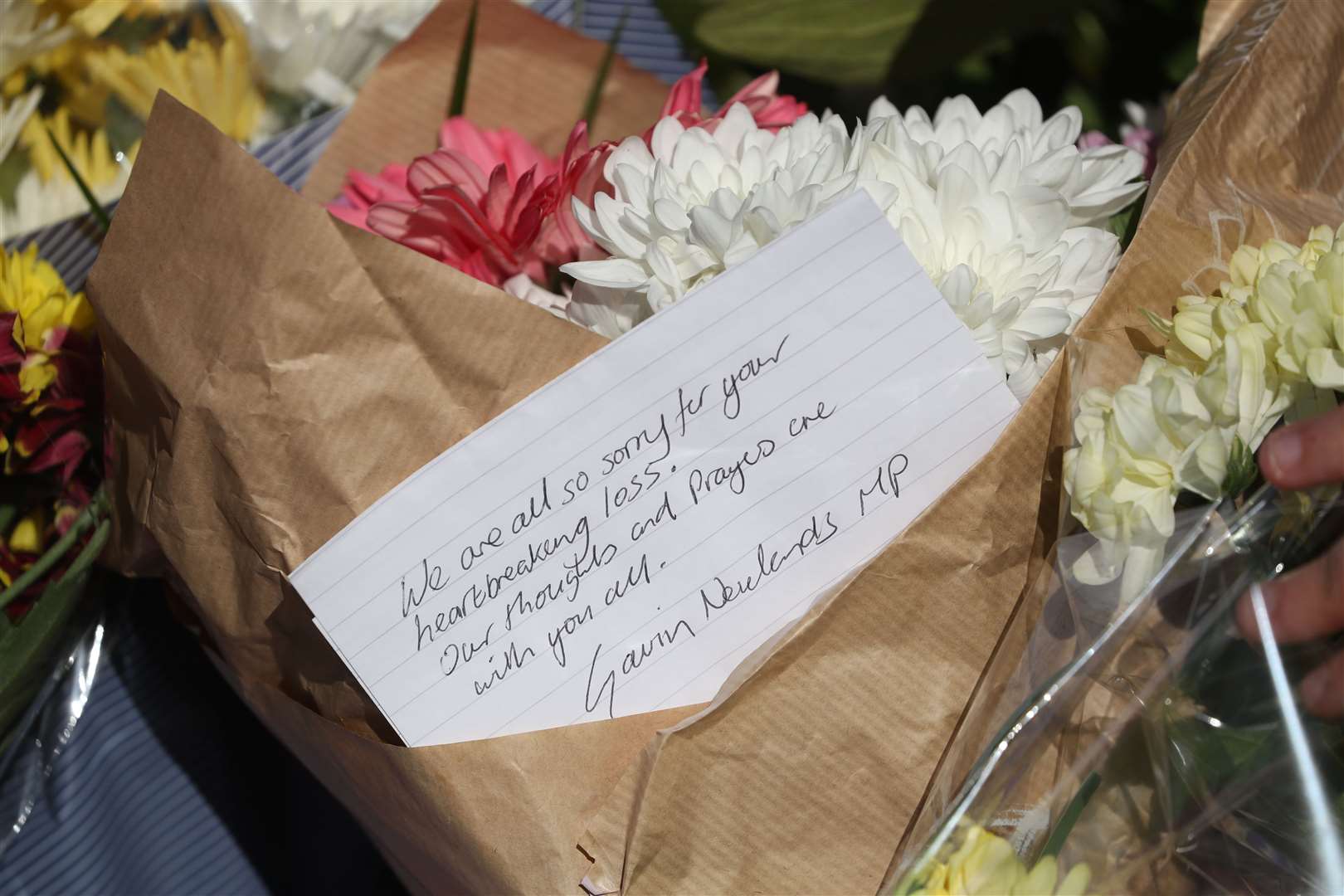 Flowers left at the scene by Gavin Newlands MP (Andrew Milligan/PA)