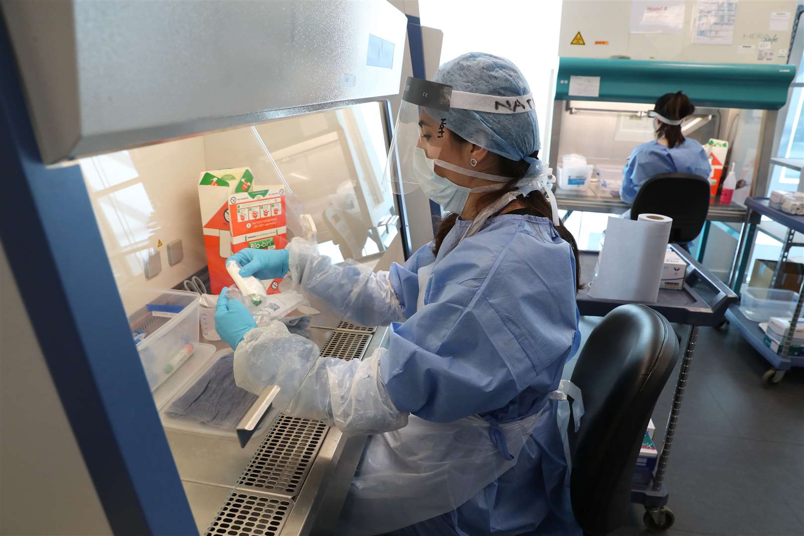 A new Covid-19 testing lab also recently opened at Queen Elizabeth University Hospital, Glasgow (Andrew Milligan/PA)