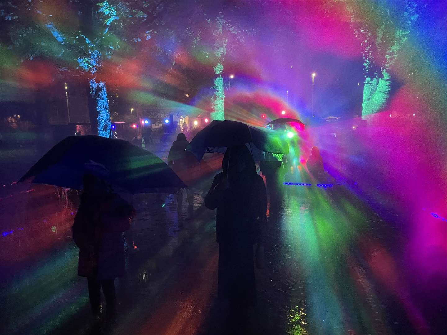 The Rainbow In The Dark light installation as part of the We Shine Portsmouth light festival (Ben Mitchell/PA Wire)