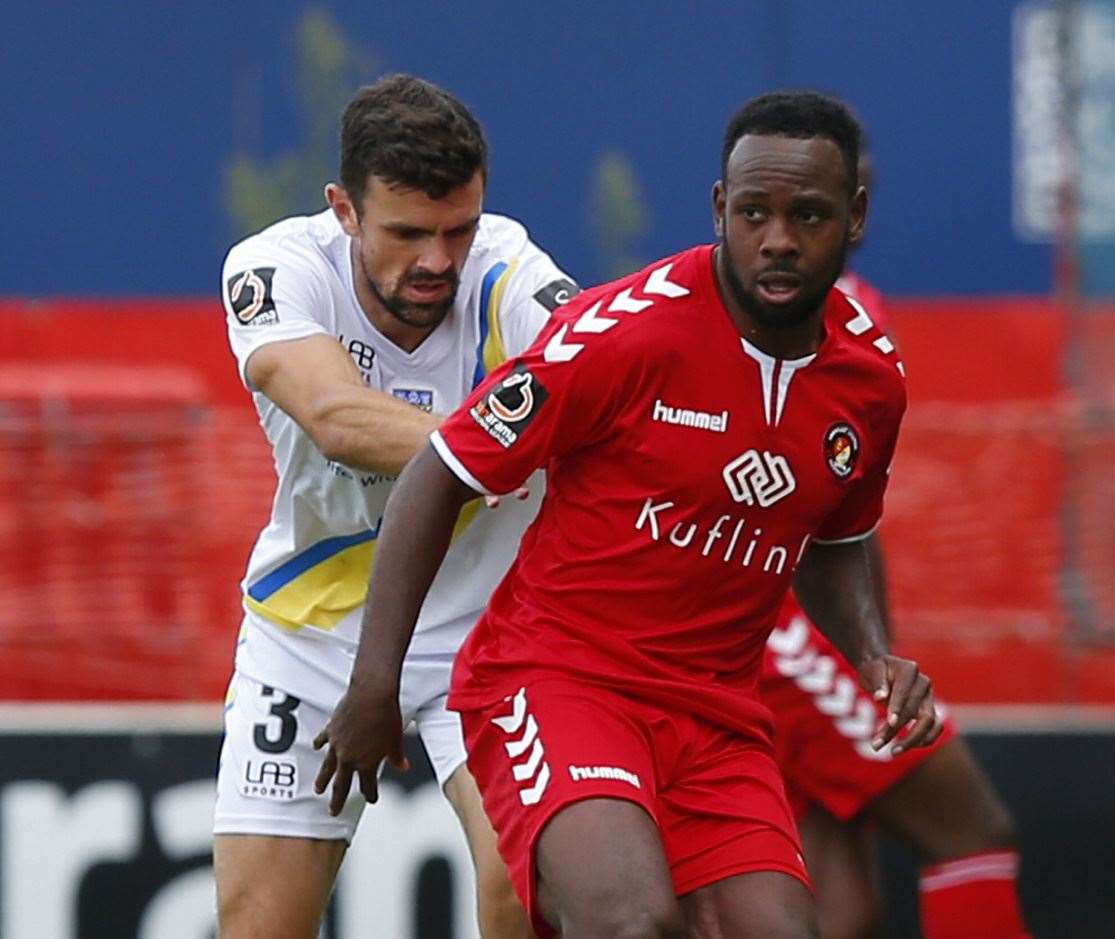 Myles Weston in action for Ebbsfleet against Eastleigh Picture: Andy Jones